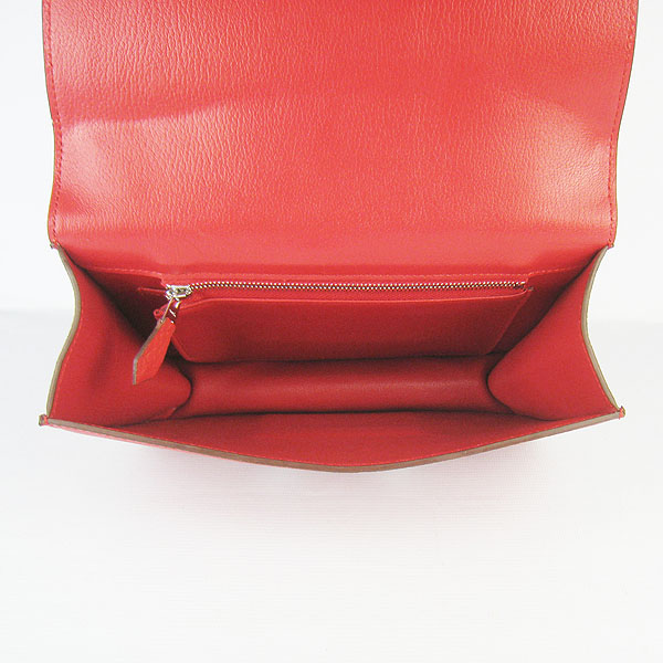 7A Hermes Oxhide Leather Message Bag Red H017